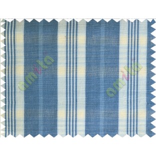 Blue white checks main cotton curtain designs
